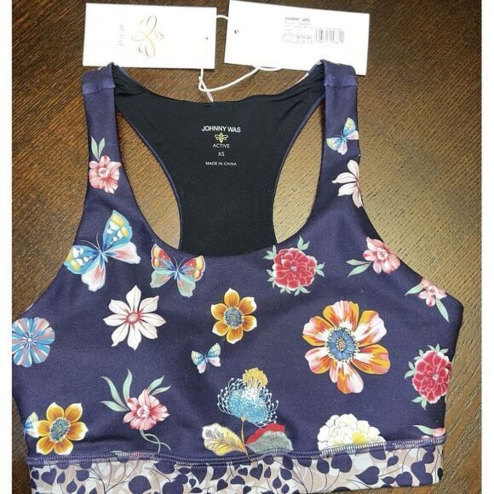 Johnny Was Joy Vanda Bee Active Sports Bra Boho Chic XS‎ NWT